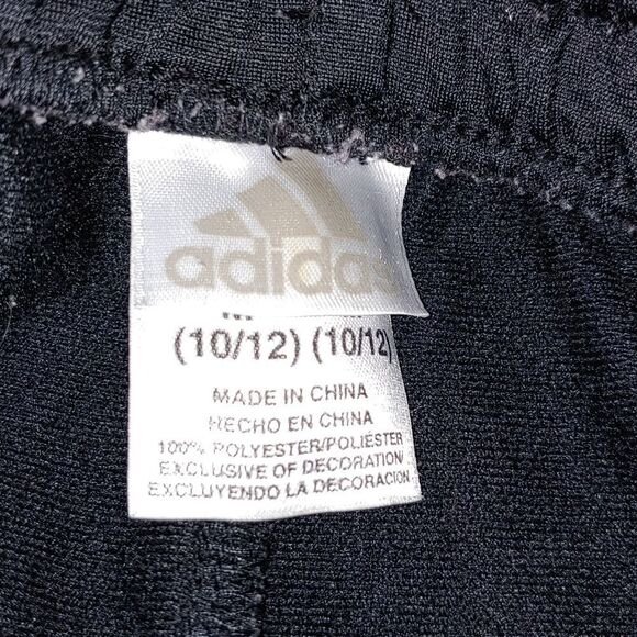 Adidas black white 3 striped track soccer pants Sz M ( 10/12) - Picture 7 of 7